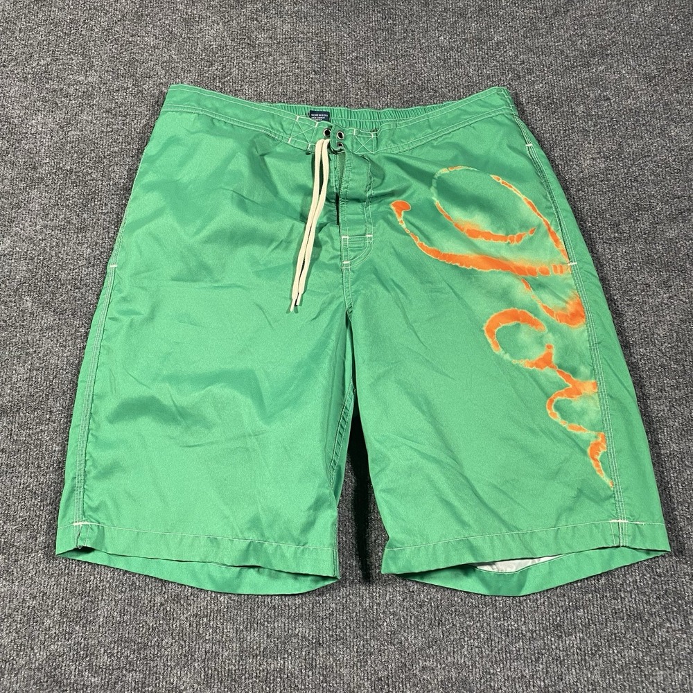 Vintage Polo Ralph Lauren Board Shorts Mens Medium Spellout Graffiti Baggy Fit